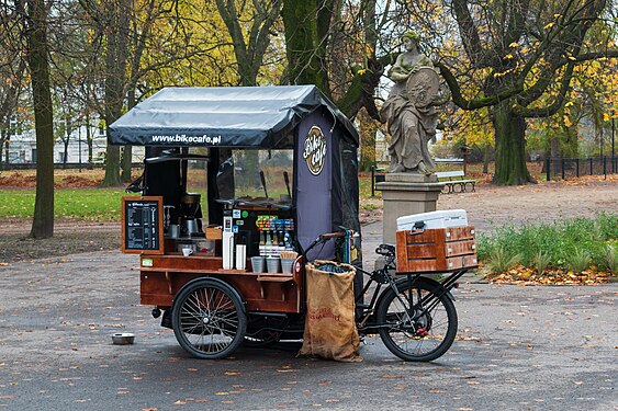 Bike café in Warsaw, Poland