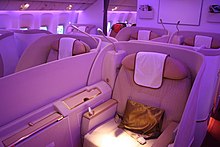 First Class an Bord einer Boeing 777-200LR der Air India