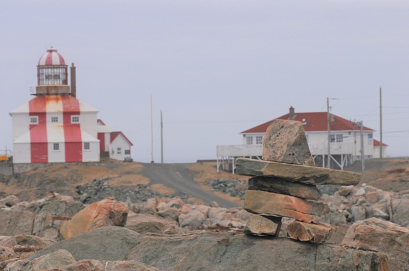 File:Bonavista lighthouse with inuksuk in front.jpg