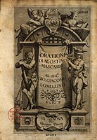 Frontispiççio pe-i Oraçioin do Mascardo, 1622