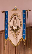 Katholische Pfarrkirche Maria Himmelfahrt (Breil/Brigels) Processional banner of Madonna.