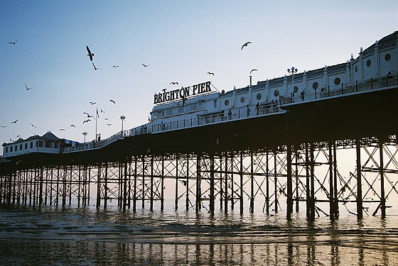 Brighton Pier, West Sussex at twilight