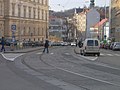 English: Tram track in Pekařská street Čeština: Tramvajová trať v Pekařské ulici