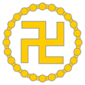 Swastika with 24 beads, primarily used in Malaysian Buddhism