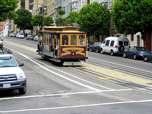 Cable car in S. Francisco (California)