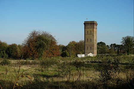 Cane Hill Asylum water tower in Coulsdon, South London, after the hospital was demolished in 2010.