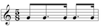 Notation moderne du rythme de zortziko.
