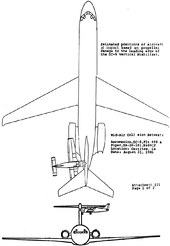 Zeichnung der NTSB zum vermutlichen Punkt des Einschlags. Beide Flugzeuge stießen in einem rechten Winkel zusammen.