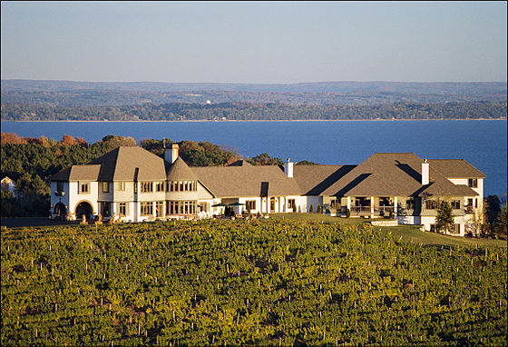 Chateau Chantal sits between the two Grand Traverse Bays