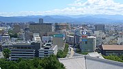 熊本城天守閣所見的東南方市中心地帶