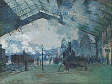 Claude Monet, La Gare Saint-Lazare, le train de Normandie, 1877, Paris Claude Monet - Arrival of the Normandy Train, Gare Saint-Lazare - Google Art Project.jpg