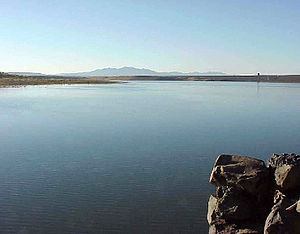 Cochiti Dam seen from the lake