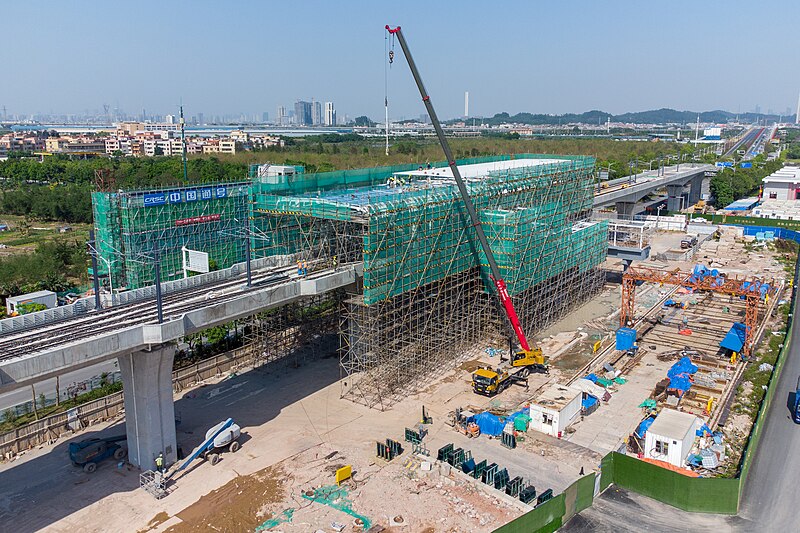 File:Construction Site, Linyuedong Station, Foshan Tram 20220404.jpg