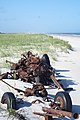 English: Wrecked cars rusting at the beach near Great Island Cabins at Core Banks, North Carolina