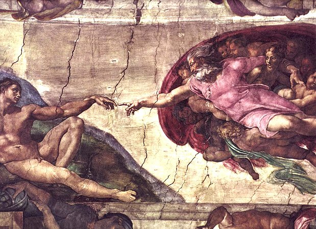 Ang Paglikha ni Adam ni Michelangelo.