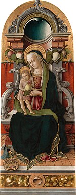 Crivelli Vierge à l'Enfant avec Donor.jpg trônant