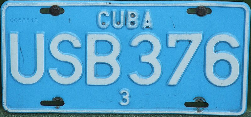 File:Cuba license plate 2009 state owned Santiago de Cuba.jpg