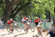 Deutsch: Radsport bei den Olympischen Jugendspielen 2018 Tag 10, 16. Oktober 2018 - Combined Criterium – XCC Rennen weiblich English: Cycling at the 2018 Summer Youth Olympics – Women's Combined Criterium – XCC Race on 16 October 2018.