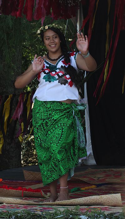 A Tuvaluan dancer at Auckland's Pasifika Festival
