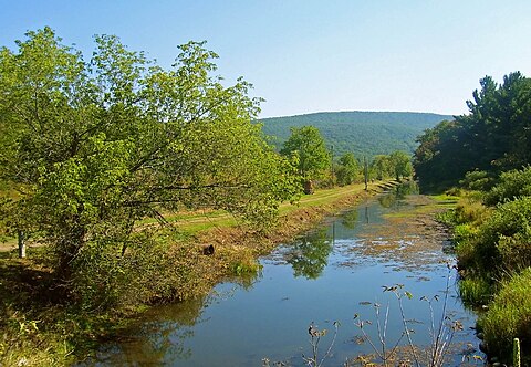 A still remaining section of the Delaware and Hudson Canal seen from U.S. 209 near Summitville, New York