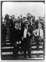 Thumbnail for File:Dempsey-Carpentier boxing match at Boyle's Thirty Acres, Jersey City, N.J.- Tex Rickard standing on right of another man in front of photographers LCCN2002718089.jpg