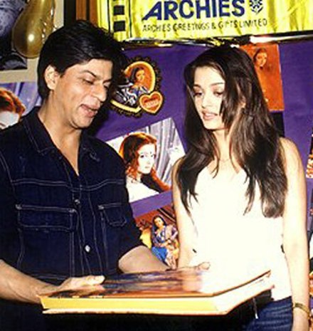 With co-star Aishwarya Rai at the home video launch of their film Devdas (2002)