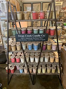 Texas Display of soybean wax candle in Texas store.jpg