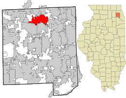 Location in DuPage County and the state of Illinois.