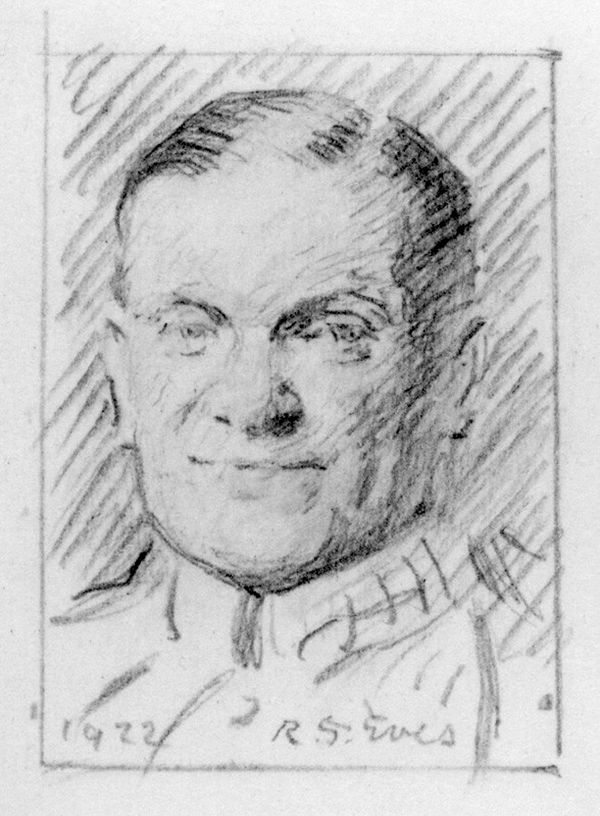 Pencil sketch of Edward Shortt by Reginald Grenville Eves