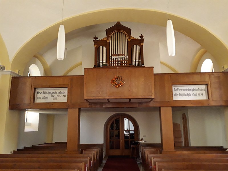 Datei:Evangelische Kirche Unterhaus (Seeboden)-Empore.jpg