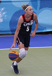 Bueckers dribbling during a 3x3 game for the United States
