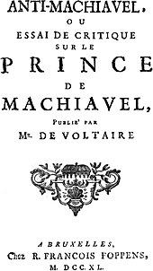 Titelblatt des Antimachiavel (1740) (Quelle: Wikimedia)