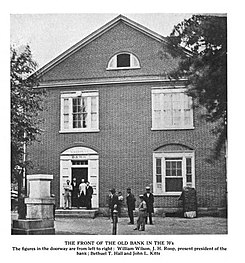 Front of the Old Delaware County National Bank in the 1870s.jpg