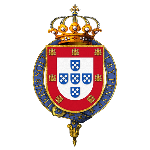 File:Garter-encircled shield of arms of Manuel II, King of Portugal.png