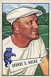 George S. Halas auf einer Baseballkarte abgebildet