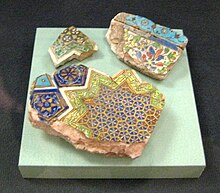 Tilework fragments of a palace in Sarai. Ghengisid's palace tile decor detail.jpg