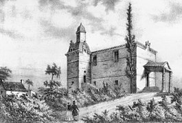 Le temple du Fleix en 1840 (restes du château neuf).