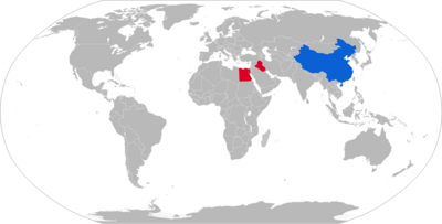 Map with Xian H-6 operators in blue with former operators in red