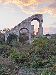 Les ruines de Hacı Quluların mülkü (az) à Chouchi, datant du XIXe siècle, en septembre 2021.