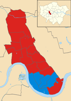 Hammersmith dan Fulham London INGGRIS pilkada 2018 peta.svg