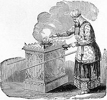 The High Priest offers incense on the altar. High Priest Offering Incense on the Altar.jpg