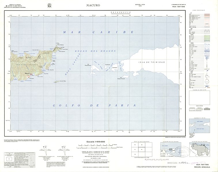 File:Hojas 7847 y 7848 - MACURO, GOLFO DE PARIA, TRINIDAD - DCN 1974.jpg