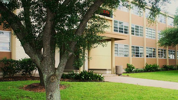 The front of the school after its 2012 renovation