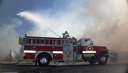 E-One fire engine in action. Huachuca City, Arizona, 2010. Huachuca City Fire - 2010-03-16 - 06.jpg