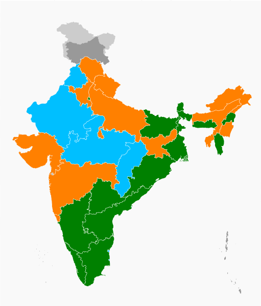 File:Indian states according to the party of their chief minister.svg