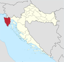 The Istria County in Croatia. Istarska zupanija in Croatia.svg