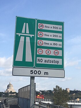 Italian traffic signs - inizio autostrada