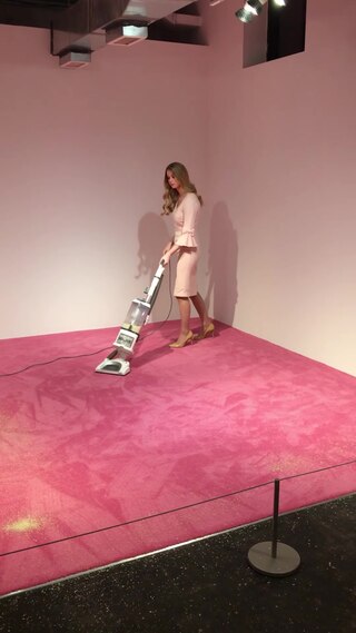 <i>Ivanka Vacuuming</i> 2019 performance art by Jennifer Rubell