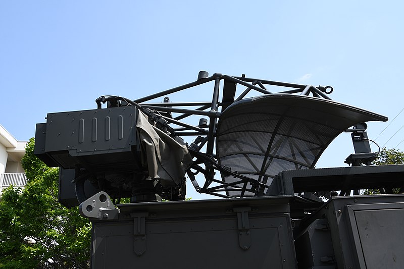 File:JGSDF JAS-P17 radar antenna of JTPS-P18 radar unit(79-9605, driving mode) left side view at Camp Shimoshizu April 29, 2018.jpg