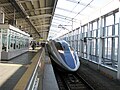 Uno Shinkansen della serie 500 alla stazione di Okayama